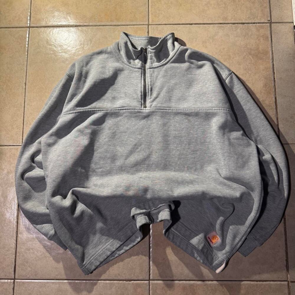 Vintage 2000s gray carhartt quarter zip Size XL in Mens